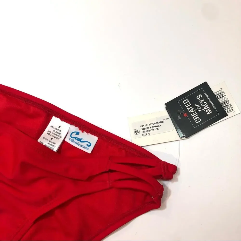 California Waves RED Juniors' Bikini Swim Bottom